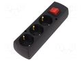 Connector: AC supply; female; splitter; 2P+PE; 250VAC; 16A; black JONEX TX-GN-370SWSCZ