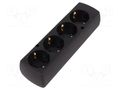 Connector: AC supply; female; splitter; 2P+PE; 250VAC; 16A; black JONEX TX-GN-470SCZ