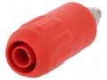 Connector: 4mm banana; socket; 20A; red; screw; insulated STÄUBLI XUB-G-22