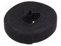 Hook and loop fastener; L: 4m; W: 16mm; black; reel LOGILINK PC-KAB0050