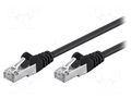 Patch cord; RJ45 plug,both sides; F/UTP; 5e; stranded; CCA; PVC Goobay F/UTP5-CCA-002BK
