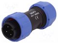 Connector: circular; plug; male; PIN: 4; IP68; SP17; 6÷10mm; 5A; 500V WEIPU SP1710/P4