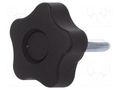 Knob; Ø: 40mm; Ext.thread: M6; 25mm; H: 27mm; technopolymer PP ELESA+GANTER VCT.40P-M6X25-C9