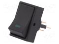 ROCKER; SPST; Pos: 2; ON-OFF; 25A/12VDC; green; LED,point; 12VDC SCI R13-207L-01-BBG