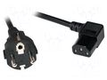 Cable; CEE 7/7 (E/F) plug,IEC C13 female angled right; 3m; 10A LOGILINK CP118