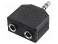 Adapter; Jack 3.5mm 3pin plug,Jack 3.5mm socket x2 LOGILINK CA1002