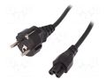 Cable; CEE 7/7 (E/F) plug,IEC C5 female; 1.8m; black; 10A; 250V LOGILINK CP093