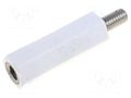 Insulating sleeve; Int.thread: M4; L: 18mm; UL94V-2; polyamide DREMEC TFM-M4X18/DR2186