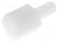Screwed spacer sleeve; hexagonal; polyamide; M3; M3; 5mm FIX&FASTEN TP-5