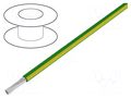 Wire; HookUp Wire; stranded; Cu; 24AWG; PVC; green-yellow; 600V ALPHA WIRE 3070-GY001