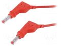 Test lead; 32A; banana plug 4mm,both sides; Urated: 600V; red STÄUBLI XZG425/SIL-05022