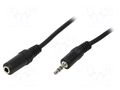 Cable; Jack 3.5mm 3pin plug,Jack 3.5mm socket; 5m; black LOGILINK CA1055