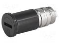 Adapter; 5x20mm; 16A; black; FUL; 500VAC; UL94V-0; -40÷85°C; IP40 SCHURTER 0031.2323
