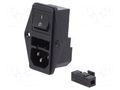 Connector: AC supply; socket; male; 10A; 250VAC; C14 (E),C18; 6762 SCHURTER 4304.6058