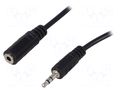 Cable; Jack 3.5mm 3pin plug,Jack 3.5mm socket; 3m; black LOGILINK CA1054