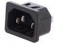 Connector: AC supply; socket; male; 10A; 250VAC; C14 (E); 6100-4 SCHURTER 6100.4215
