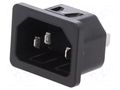 Connector: AC supply; socket; male; 10A; 250VAC; C14 (E); 6100-4 SCHURTER 6100.4215