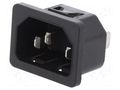 Connector: AC supply; socket; male; 10A; 250VAC; C14 (E); 6100-4 SCHURTER 6100.4330