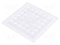 LED lens; square; plexiglass PMMA; transparent; Mounting: screw LEDIL CS16324