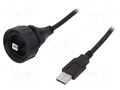 Cable; USB Buccaneer; USB A plug,USB B plug; 5m; IP68 BULGIN PX0840/B/5M00