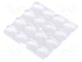 LED lens; square; plexiglass PMMA; transparent; Mounting: screw LEDIL C16156