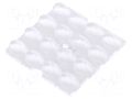 LED lens; square; plexiglass PMMA; transparent; Mounting: screw LEDIL C16156