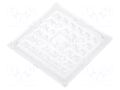 LED lens; square; plexiglass PMMA; transparent; Mounting: screw LEDIL CS16102