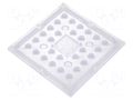 LED lens; square; plexiglass PMMA; transparent; Mounting: screw LEDIL CS16322
