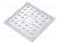 LED lens; square; plexiglass PMMA; transparent; Mounting: screw LEDIL CS16323