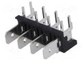 Terminal: spade terminal strip; 6.3mm; THT; 250V; angled 90°; 12A XINYA ST-LK-4