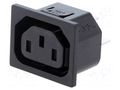 Connector: AC supply; socket; female; 10A; 250VAC; C13 (F) SCHURTER 4724.0000