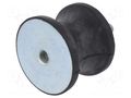 Vibration damper; M12; Ø: 70mm; rubber; L: 53mm; Thread len: 37mm ELESA+GANTER DVC2-434001