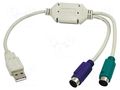Adapter; USB 1.1; PS/2 socket x2,USB A plug; white LOGILINK AU0004A