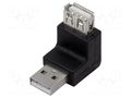 Adapter; USB 2.0; USB A socket (angle),USB A plug; black LOGILINK AU0027