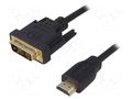 Cable; DVI-D (18+1) plug,HDMI plug; HDMI 1.4; EDID,HDCP; 3m LOGILINK CH0013