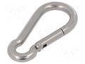 Carabiner; acid resistant steel A4; for rope; L: 60mm; 6mm KRAFTBERG KAR-6-A4