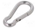 Carabiner; acid resistant steel A4; for rope; L: 80mm; 8mm KRAFTBERG KAR-8-A4