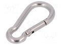 Carabiner; acid resistant steel A4; for rope; L: 40mm; 4mm KRAFTBERG KAR-4-A4