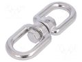 Swivel; acid resistant steel A4; for rope; L: 90mm; 8mm; eye/ eye KRAFTBERG KRET-8-A4