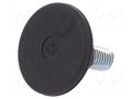 Foot; rigid,with screwdriver slot,with lever; Base dia: 30mm; M8 ELESA+GANTER LX.30SW17-M8X18S