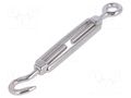 Turnbuckle; acid resistant steel A4; for rope; hook/eye; Ø: 8mm KRAFTBERG SCI-C-M5-A4