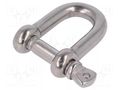 Dee shackle; acid resistant steel A4; for rope; 10mm KRAFTBERG SZE-D10-A4