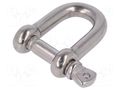 Dee shackle; acid resistant steel A4; for rope; 10mm KRAFTBERG SZE-D10-A4
