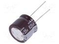 Capacitor: electrolytic; low ESR; THT; 820uF; 35VDC; Ø18x15mm; ±20% NICHICON UPM1V821MHD6