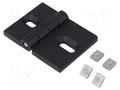 Hinge; Width: 80mm; cast zinc; black; H: 50mm; for profiles ELESA+GANTER GN161-80