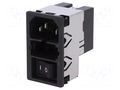 Connector: AC supply; socket; male; 2A; 250VAC; C14 (E); KMF SCHURTER KMF1.1221.11