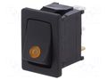 ROCKER; SPST; Pos: 2; ON-OFF; 16A/12VDC; black; IP40; LED,point; 12V SCI R13-66B2-02-BBY