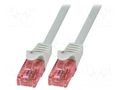 Patch cord; RJ45 plug; U/UTP; 6; stranded; Cu; LSZH; grey; 1.5m LOGILINK CQ2042U