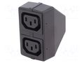 Connector: AC supply; splitter; male,female x2; 10A; 250VAC SCHURTER 4741.0000