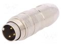 Connector: M16; plug; male; PIN: 3; 5A; 250V; soldering; for cable LUMBERG 0332-03